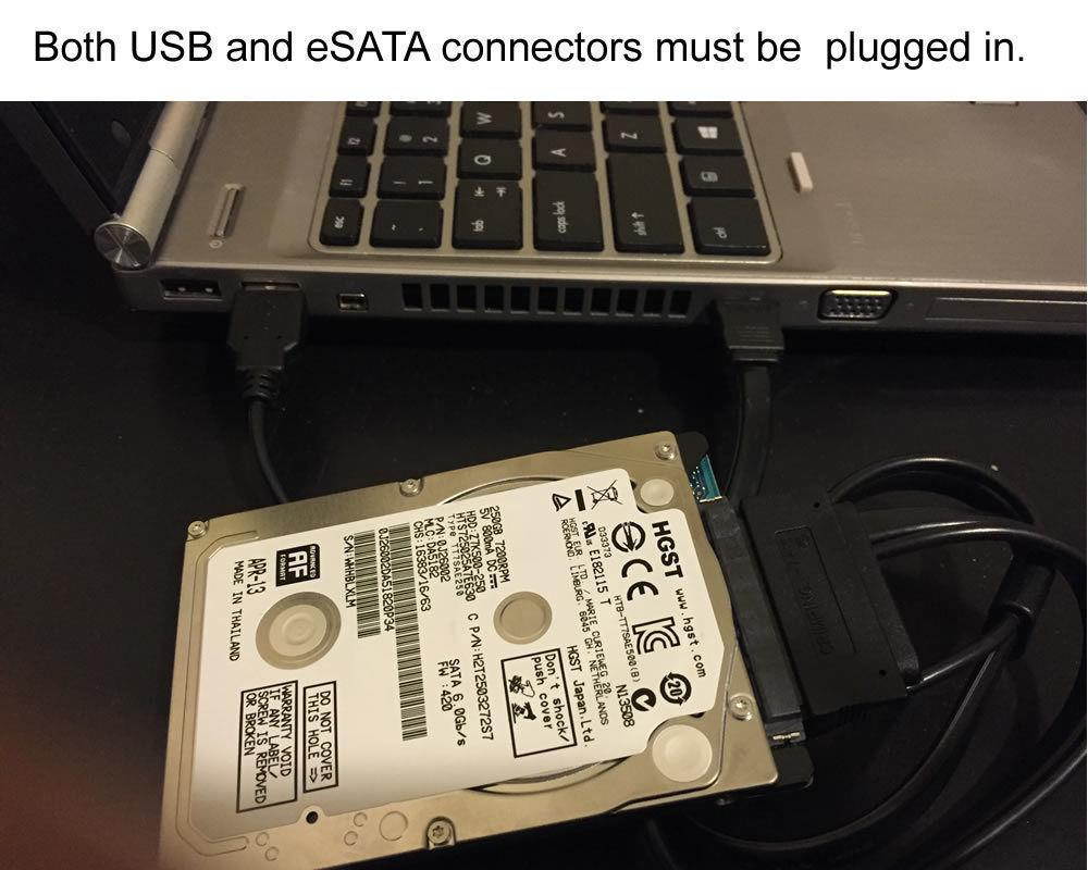 SATA 22-Pin to eSATA Data and USB Powered Converter Adapter for 2.5" HDD/SSD