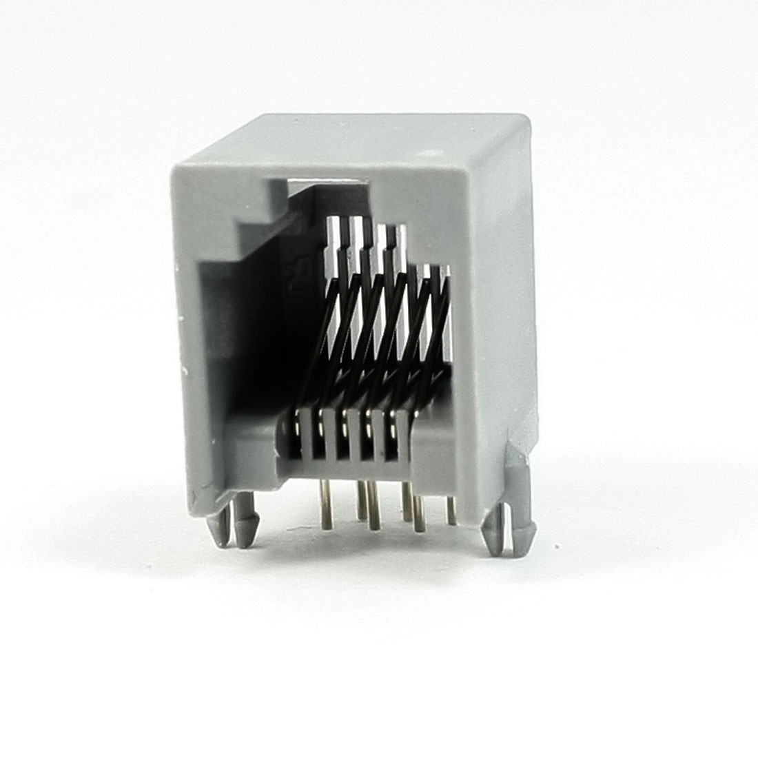 Unique Bargains 10pcs Gray RJ12 6P6C Modular Network LAN Ethernet PCB Connector