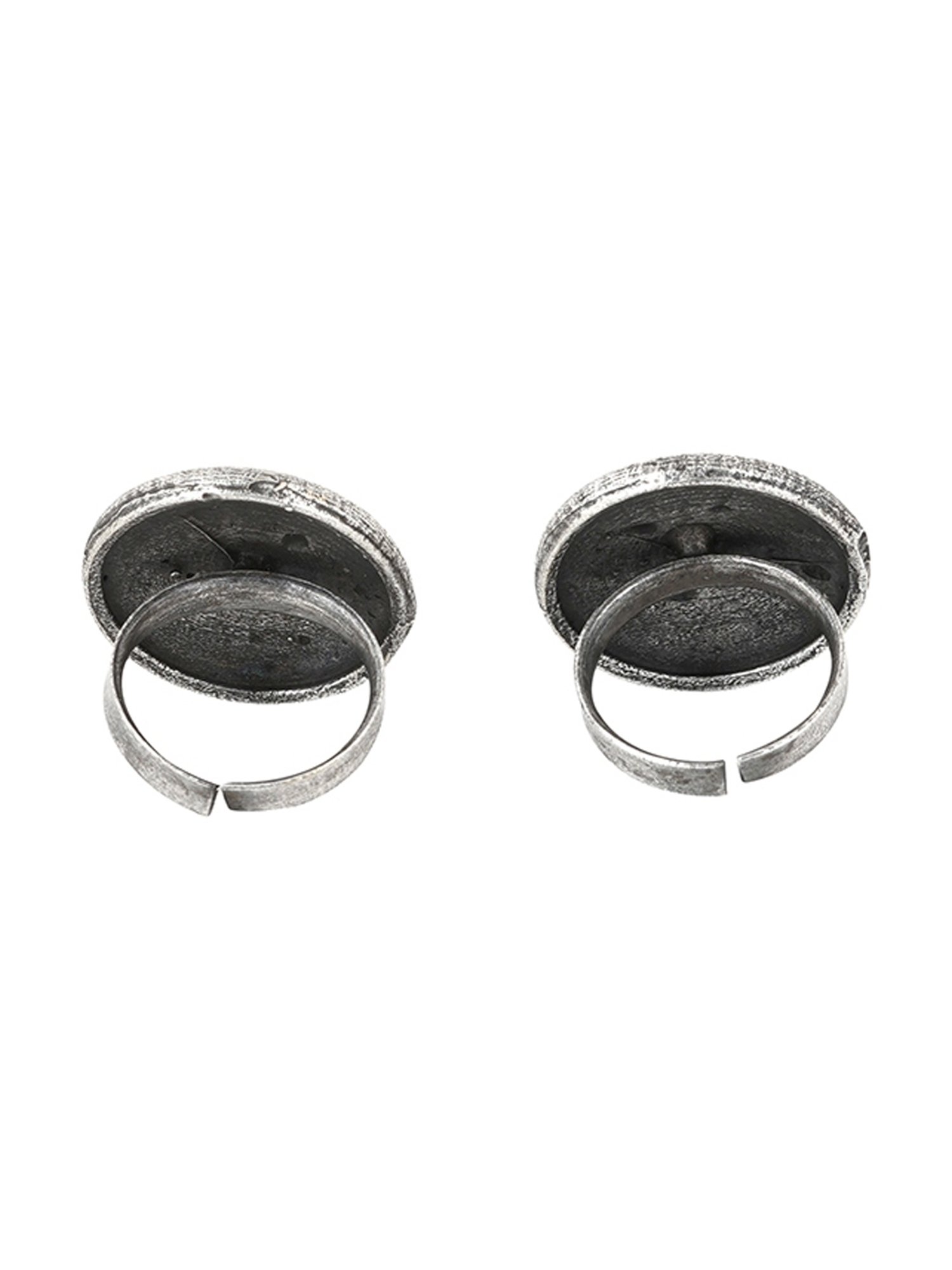 Teejh Ethnic Aadhar Silver Oxidized Toe Rings for Women