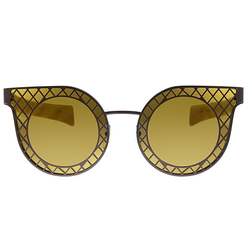 Salvatore Ferragamo SF 171 204 Unisex Round Sunglasses Brown 42mm