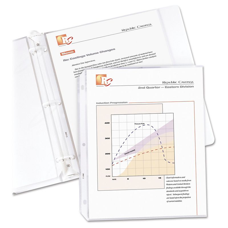 School Smart Polypropylene Heavyweight Reinforced Sheet Protector, Top Loading, Clear, pk of 100