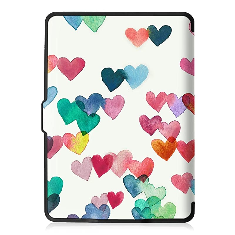 Slimshell Case for Kindle Paperwhite - Fits All Paperwhite Generations Prior to 2018 (Not Fit All-New Paperwhite 10th Gen), Raining Hearts