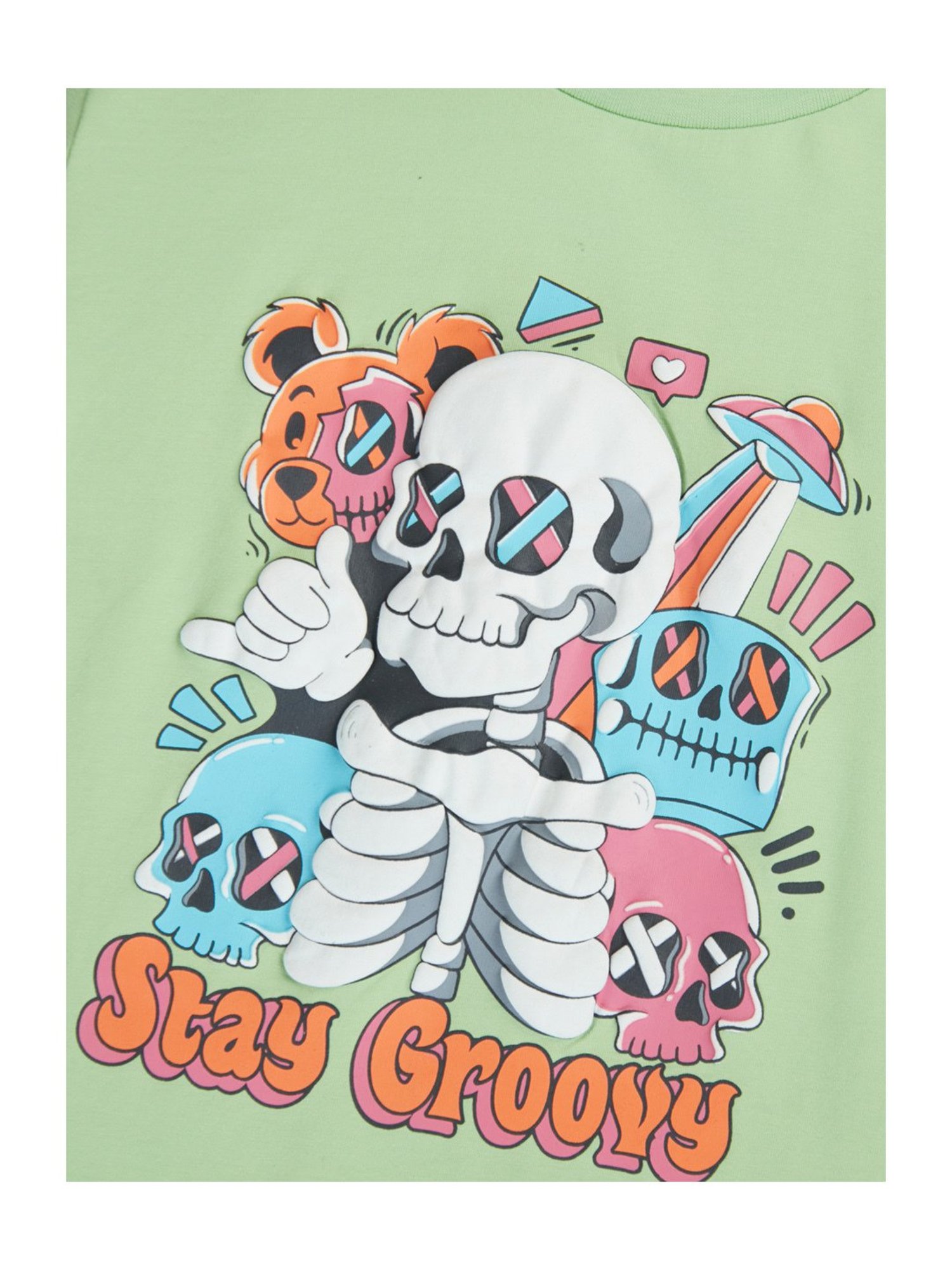 Gini & Jony Kids Green Printed T-Shirt