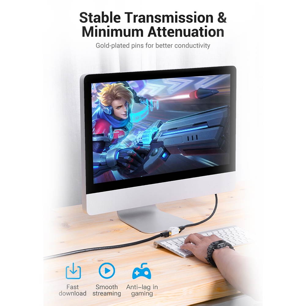 Vention VDD-B11-W RJ45 Connector Cat.5e UTP Keystone Jack Coupler for Network Cable Extension White 10 Pieces