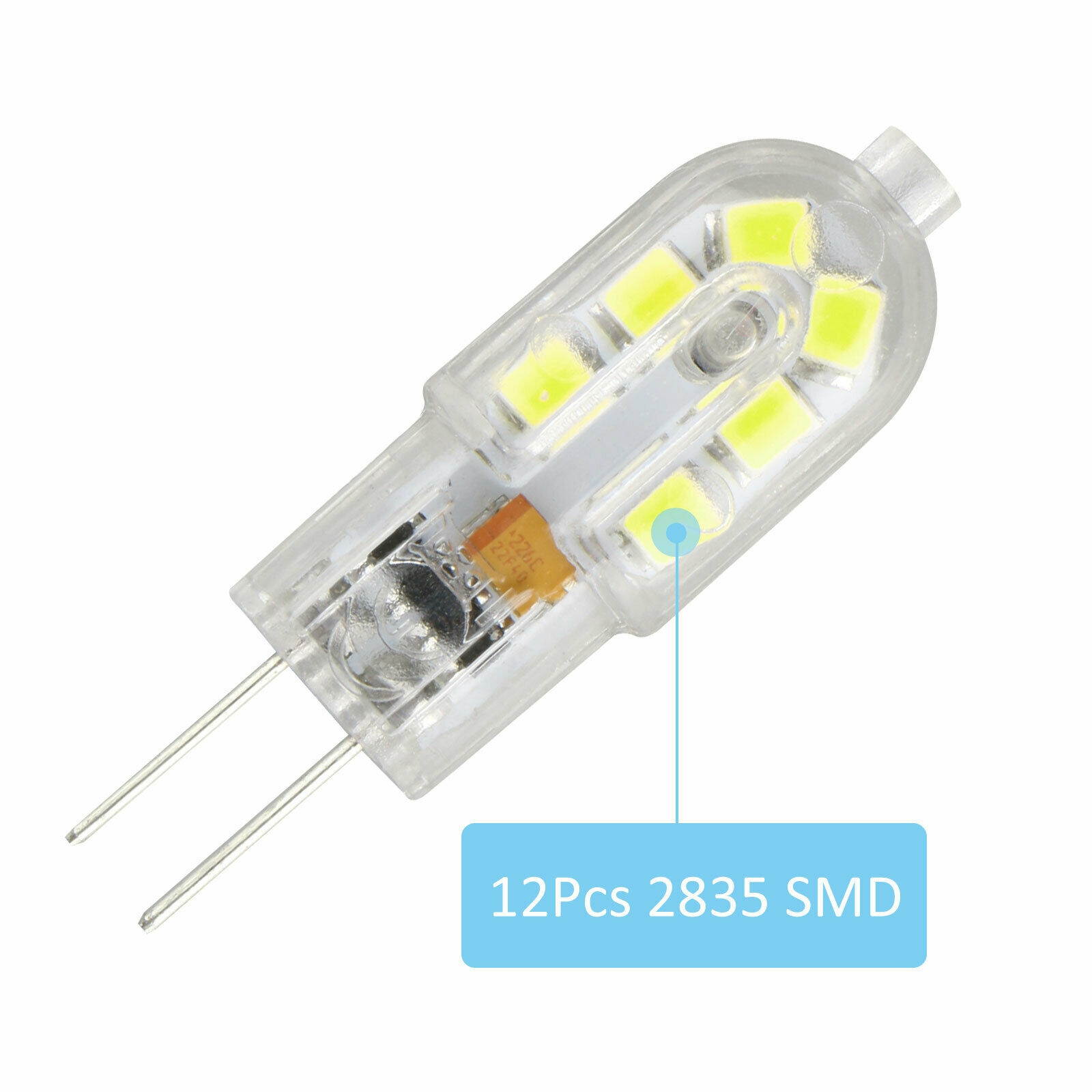 10/20Pack G4 20W 2835 SMD Bi-pin 12 LED Lamp Light Bulb DC 12V 6000K White Warm