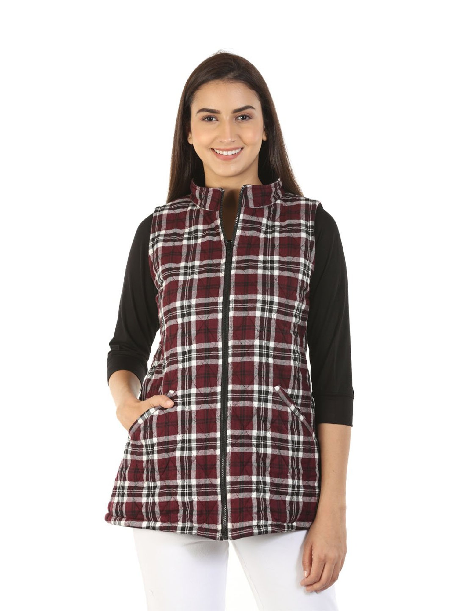 Mustard Wine Checks Reversible Jacket