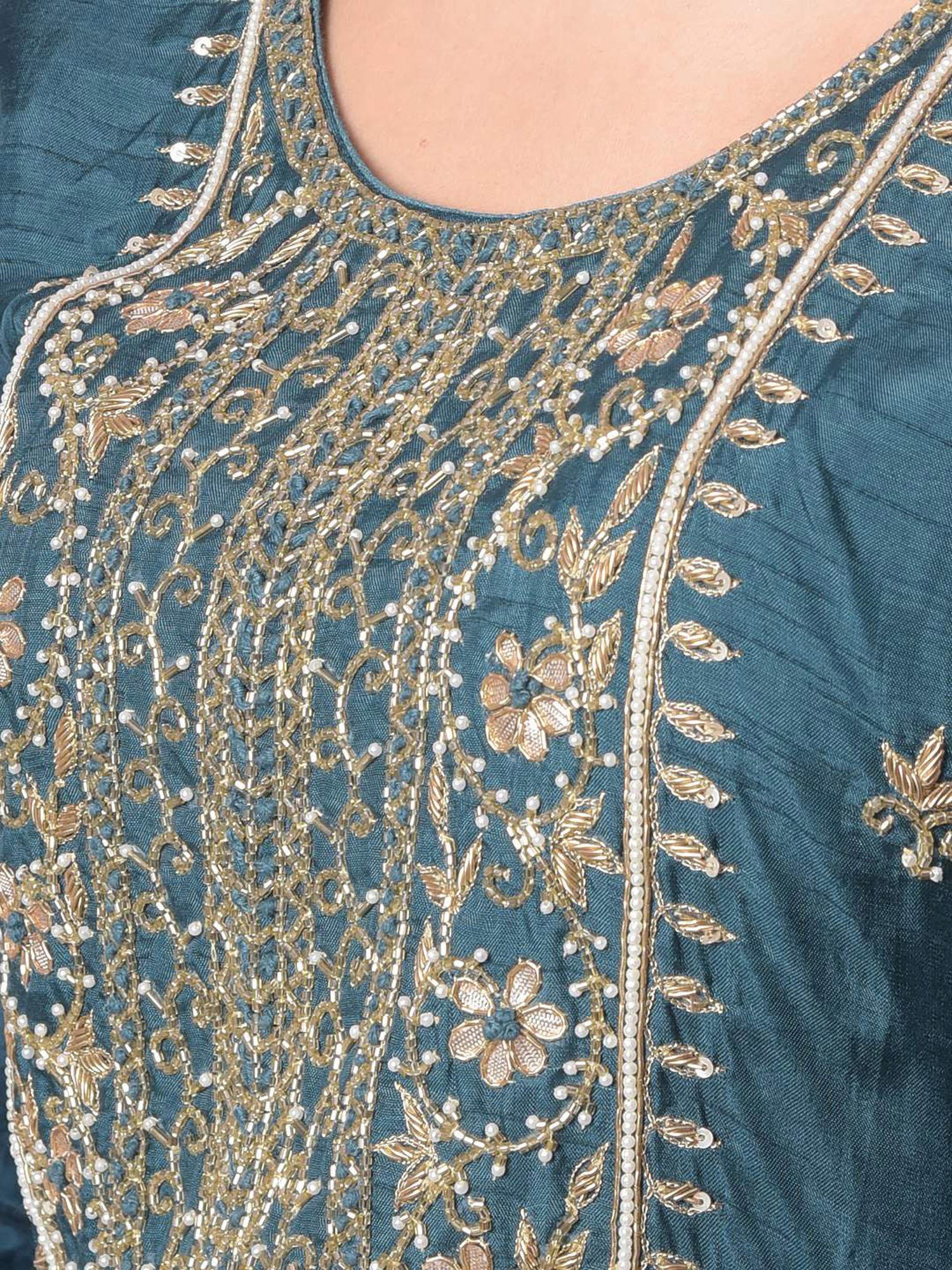 Dollar Missy Blue Embellished Kurta With Pants & Dupatta