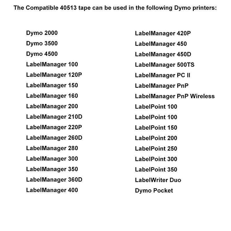 DYMO D1 45013 Label Tape  10 Pack Black on White Label Tape Cartridge Compatible for DYMO Standard D1 45013 Label Manager 12 x 23 12mm x 7m