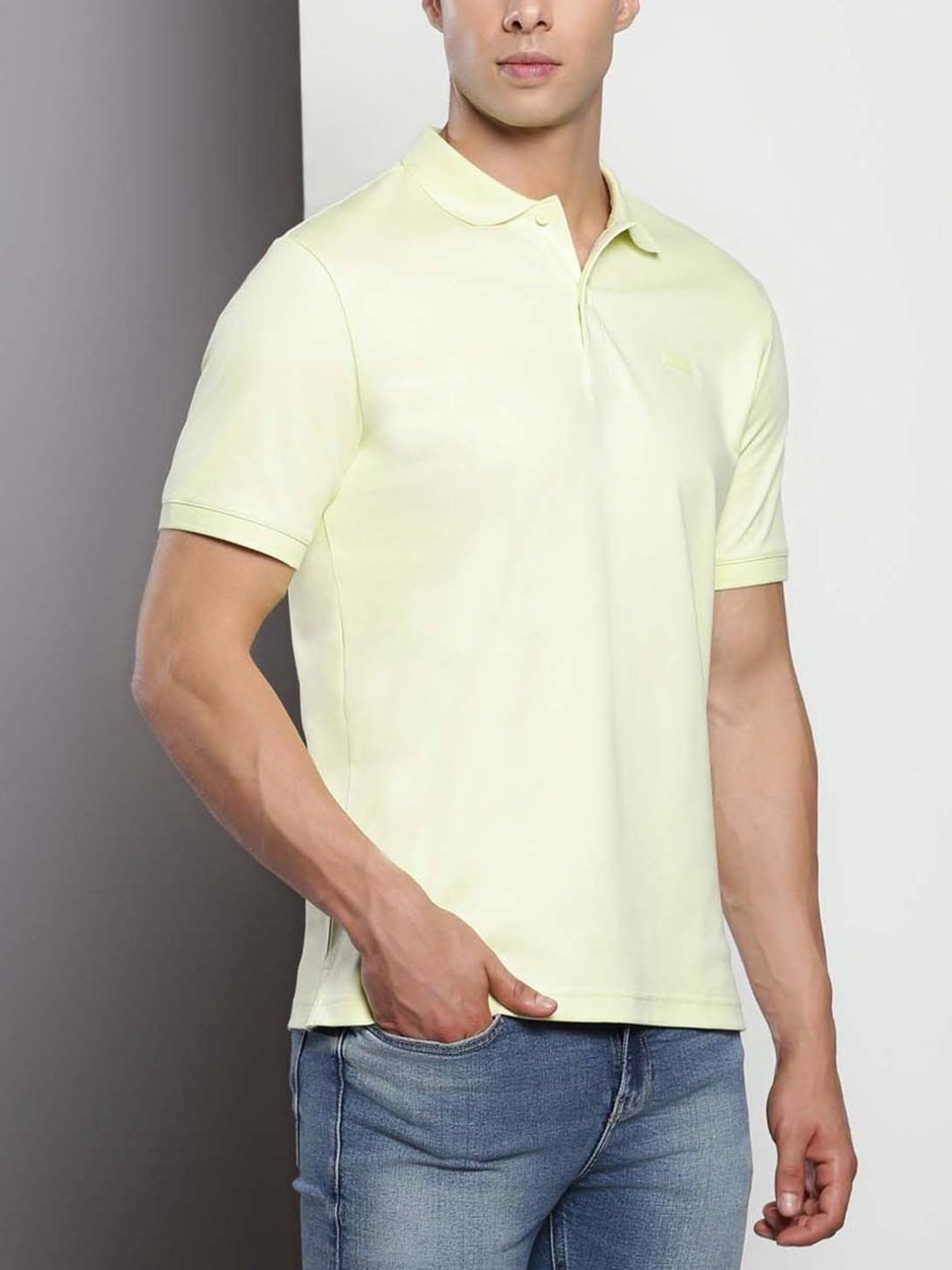 Calvin Klein Luminary Green Cotton Slim Fit Polo T-Shirt
