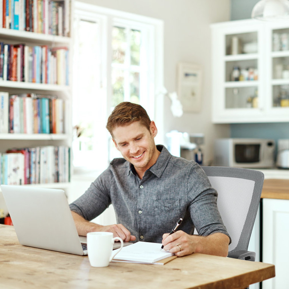 Ergonomic Office Chair Cheap Desk Chair Modern Executive Computer Chair Rolling Swivel Adjustable Chair Mesh Back Support for Women&men, Grey