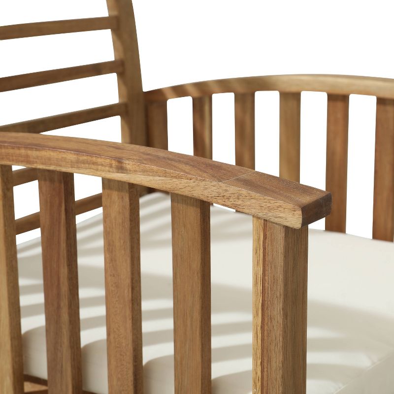 2pk Wood Outdoor Lounge Chair with Off-White Cushion - Accent Furniture