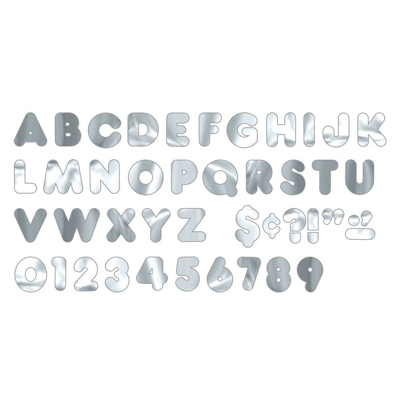 3pk 4" 71 per Pack Casual Uppercase Ready Letters Metallic Silver - TREND