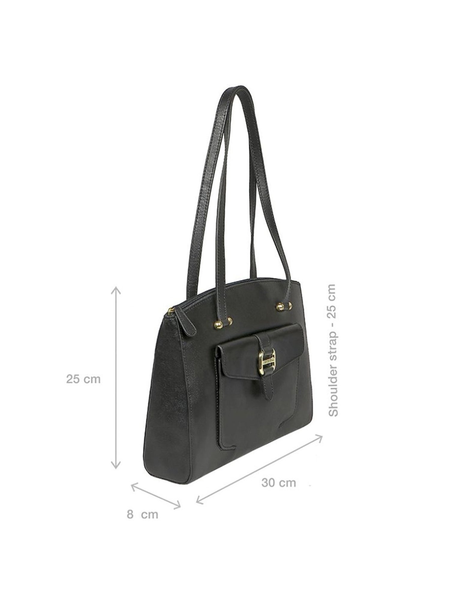 Hidesign Lotus 02 Sb Black Solid Medium Tote Handbag