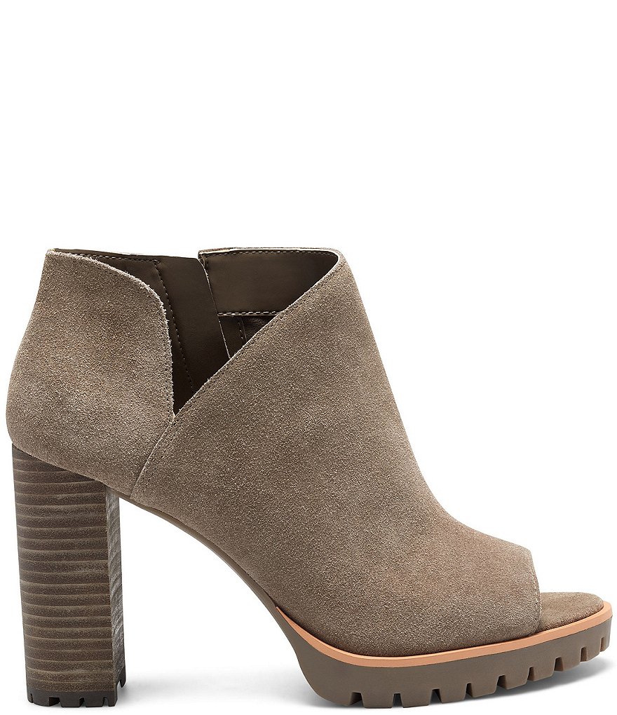 Vince Camuto Hevana Block Heel Peep Toe Suede Booties