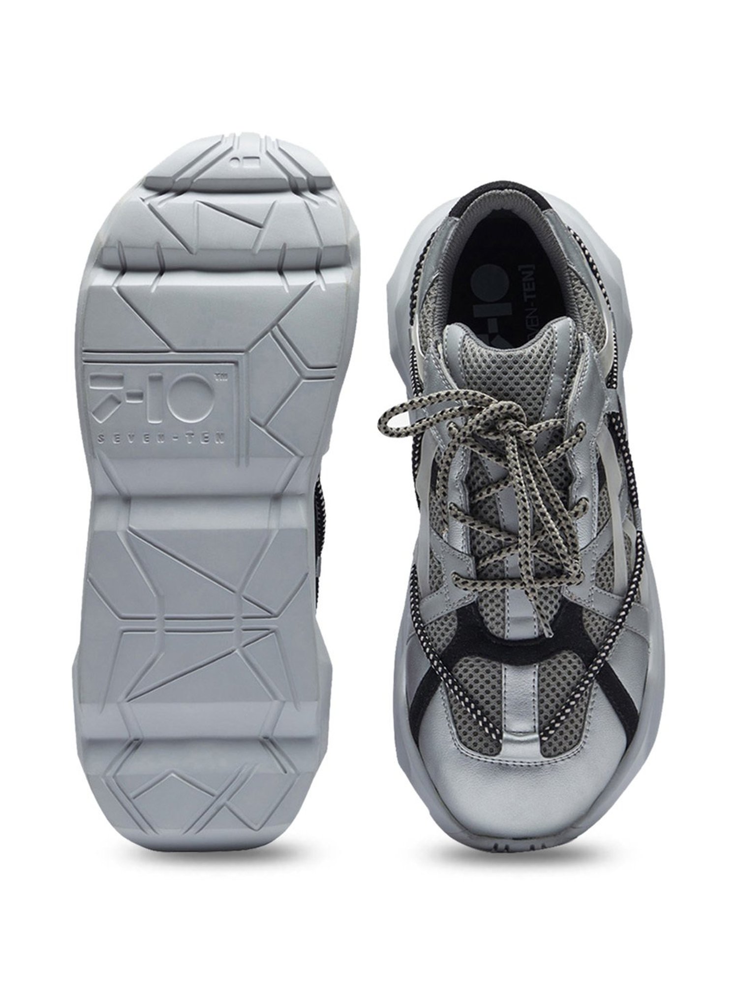 7-10 Men's Grey & Silver Elevate Street Sneakers