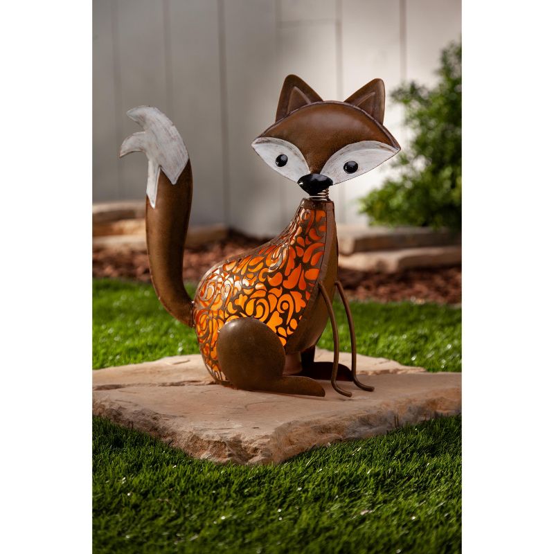 Garden Meadow Set of 2, 15.35" Solar Lighted Garden Meadow Fox