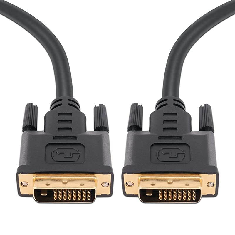 DVI Cable 50ft Dual Link 24+1 Male to Male Digital Video Cable Gold Plated with Ferrite Core Support 2560x1600144Hz for Gaming DVD Laptop HDTV and Projector