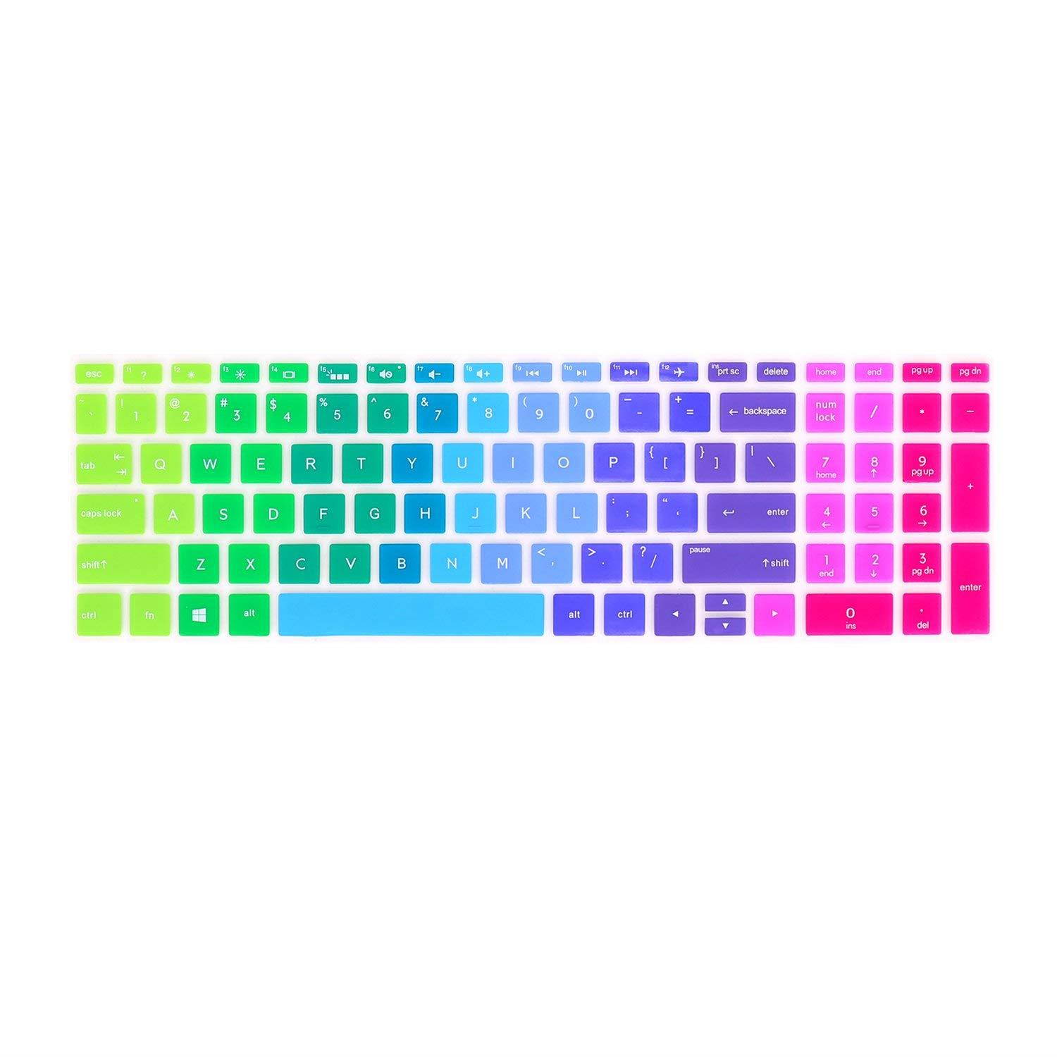 FORITO Keyboard Cover Compatible 2018 New HP Pavilion 15.6" Series /15.6" HP Envy x360 Series /15.6" HP Pavilion x360 Series /17.3" HP Envy Series/17.3" HP Pavilion Series -Rainbow