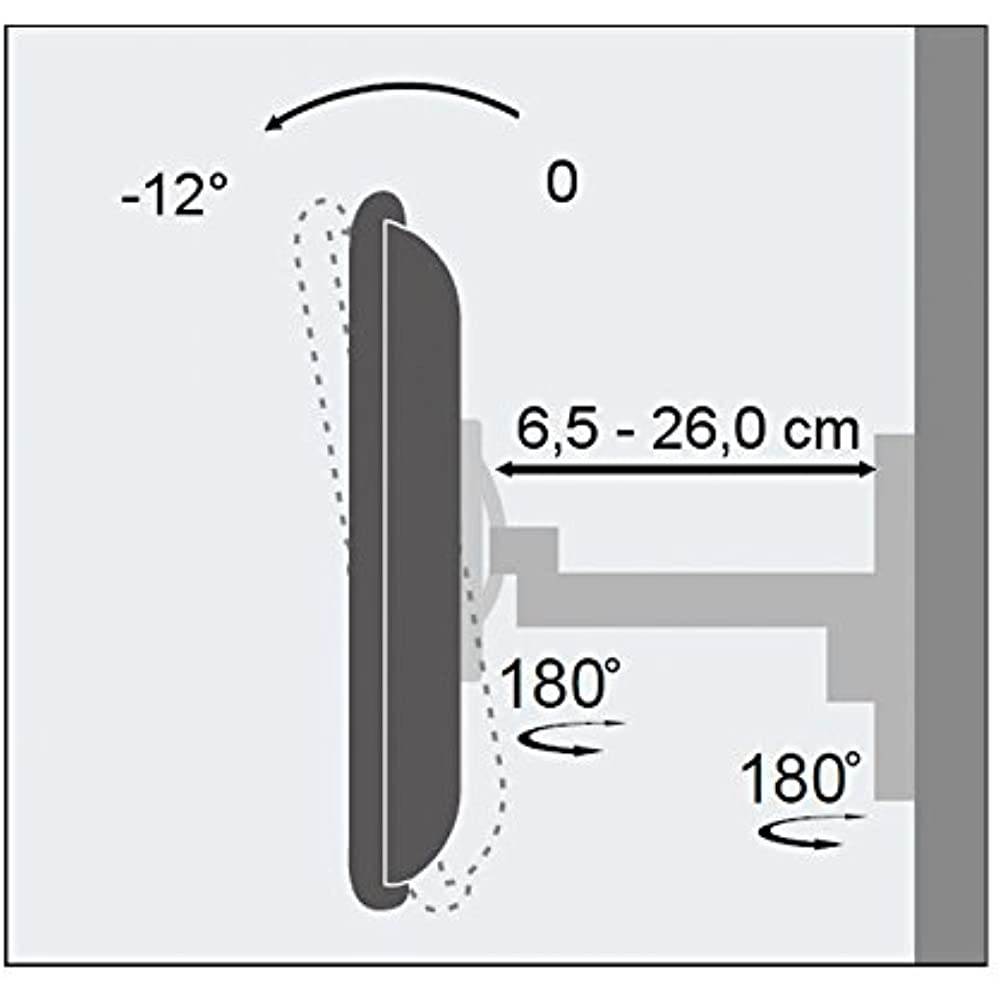 1-Arm Tilt/Swivel TV Wall Mount- 19-37in