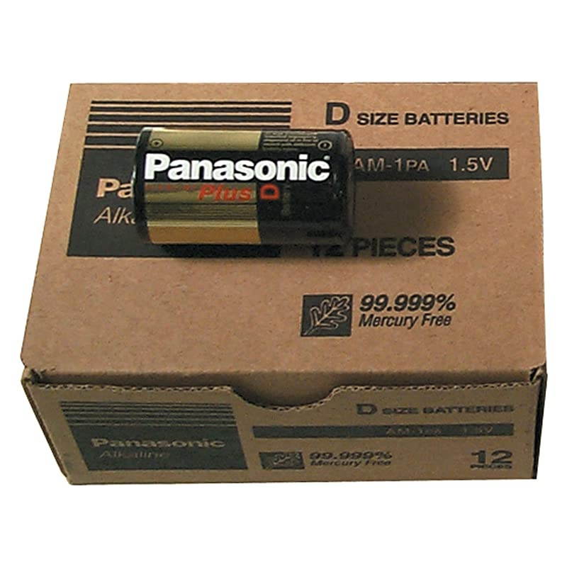 Power Grip C3788 Panasonic Alkaline Batteries D Pack of 12