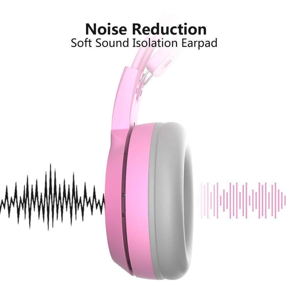 somic g951s pink gaming headset with mic for ps4, xbox one, pc, mobile phone, 3.5mm sound detachable cat ear headphones lightweight selfadjusting over ear headphones for women