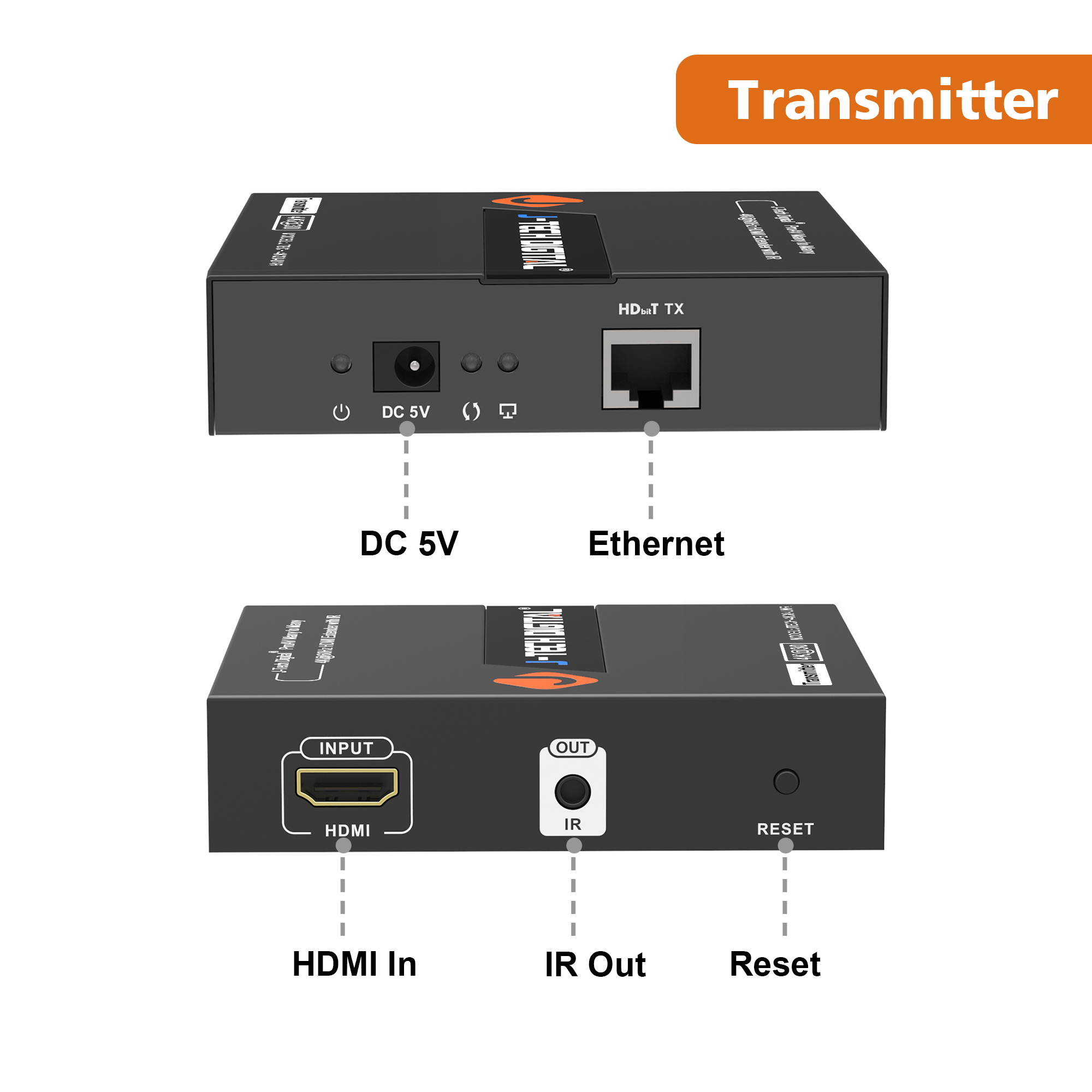 J-Tech Digital ProAV HDBitT Many to Many HDMI Extender transmits 4K@30Hz up to 120m/400ft utilizing Cat5/Cat5e/Cat6 with IR (Transmitter) [JTECH-4K30-UNT]