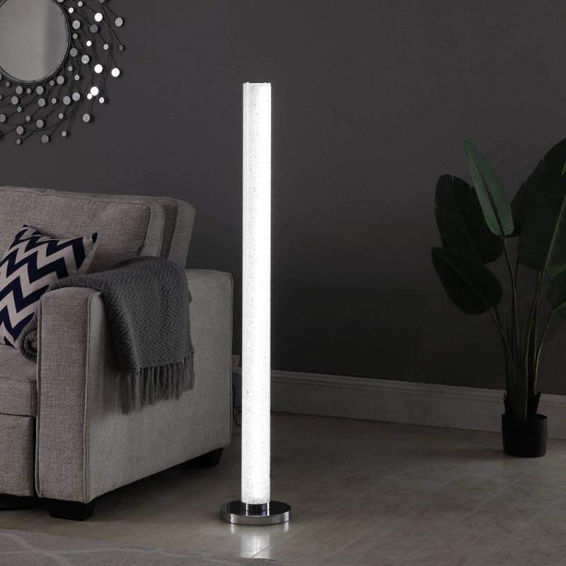 49" Novelty Tube Floor Lamp with Crystals (Includes LED Light Bulb) White - Ore International