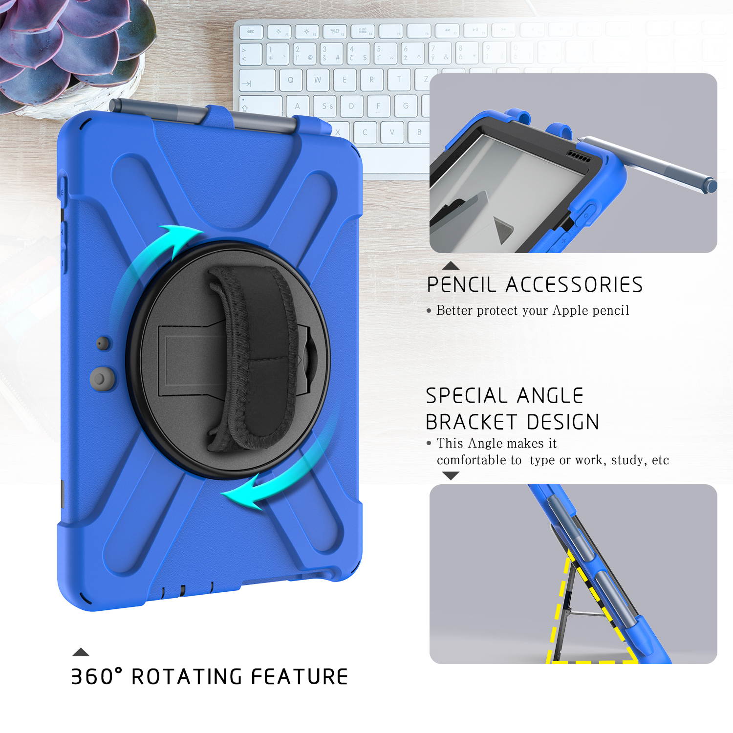 Case for Microsoft Surface Go 2 10.5 inch 2020 / Surface Go 10 inch 2018 with with Pen Holder, Hand Strap & Shoulder Strap Shockproof Protective Stand Cover