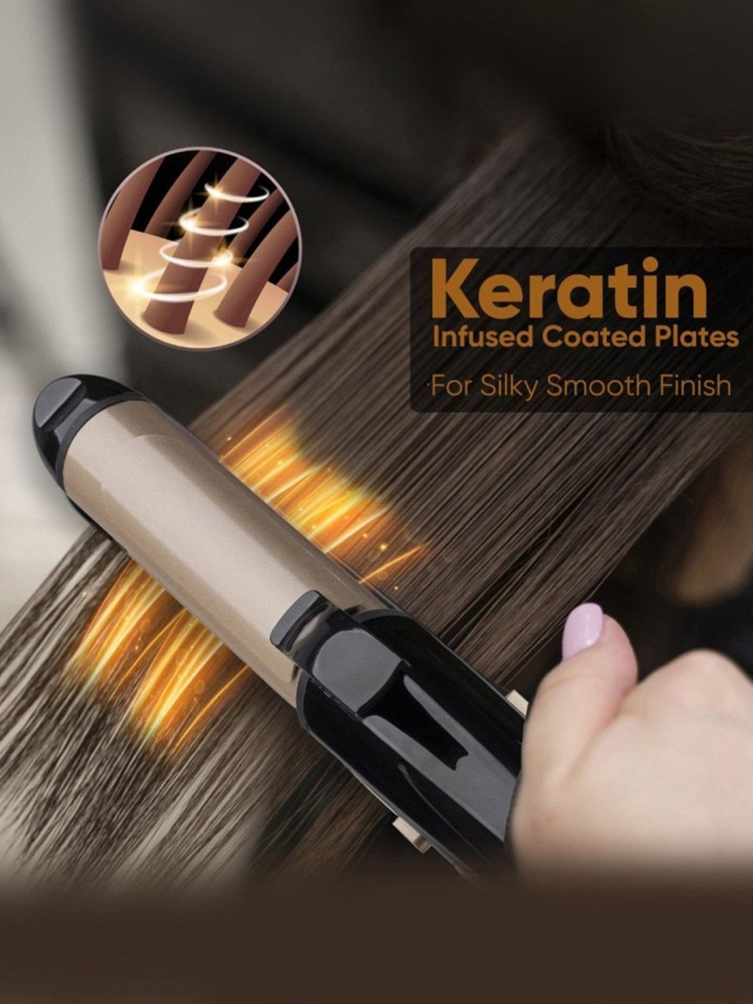 Vega Keratin 4 in 1 Hair Styler - Hair Straightener, Crimper and Curler for Women, VHSCC-05