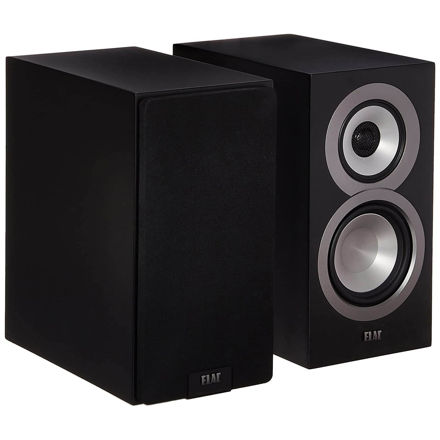 Elac Uni-FI UB5 Slim Bookshelf Speaker (Finished Satin Black Cabinet, Pair)