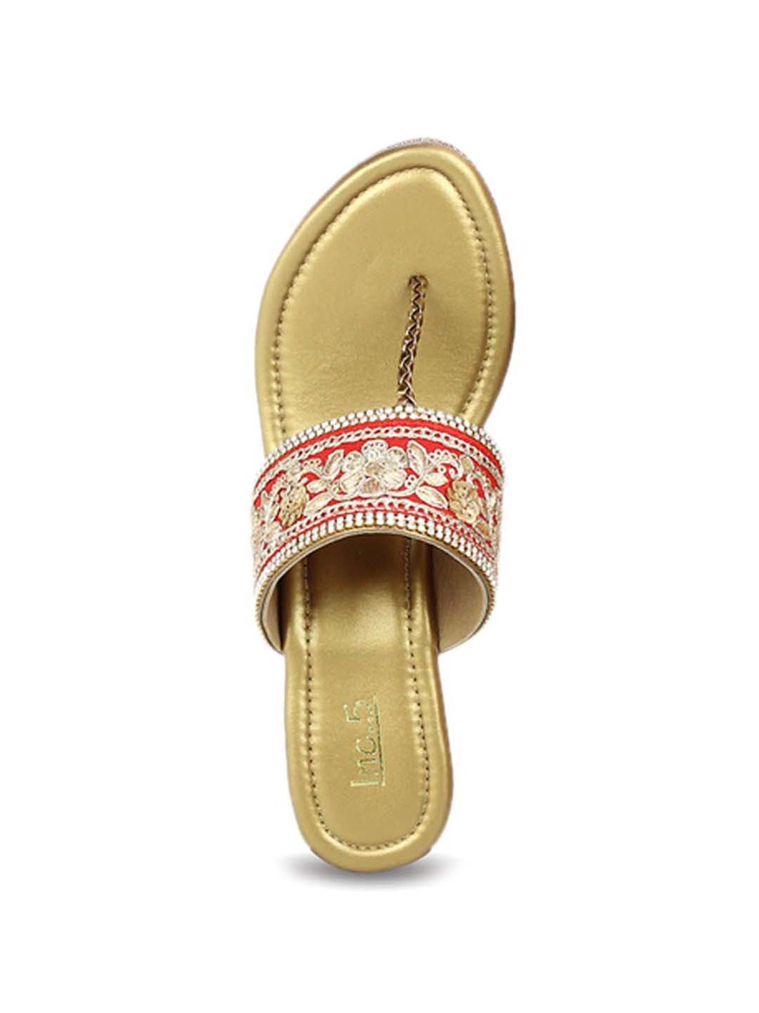 Inc.5 Women's Red T-Strap Wedges