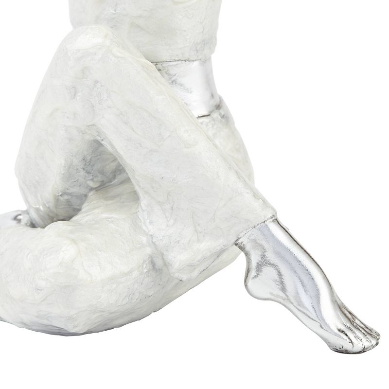 Dahlia Studios Gomukhasana Cow Face Yoga Pose 16 1/2" High Silver Sculpture