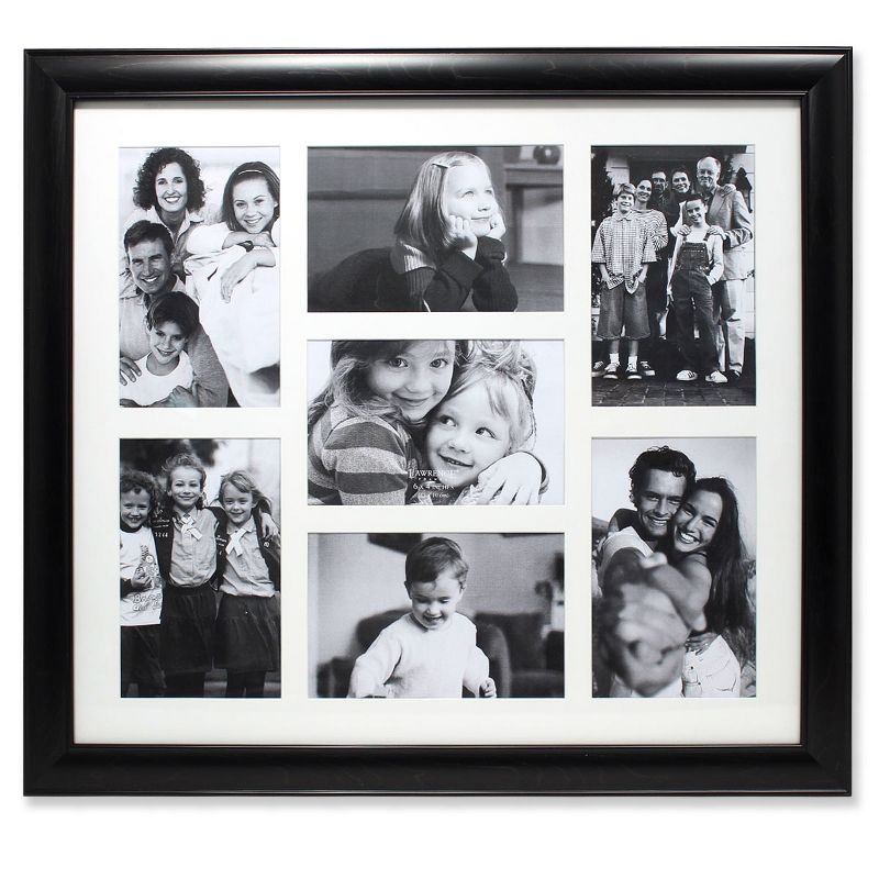 4"x6" Seven Photo Matted Black Collage Frame - Lawrence Frames