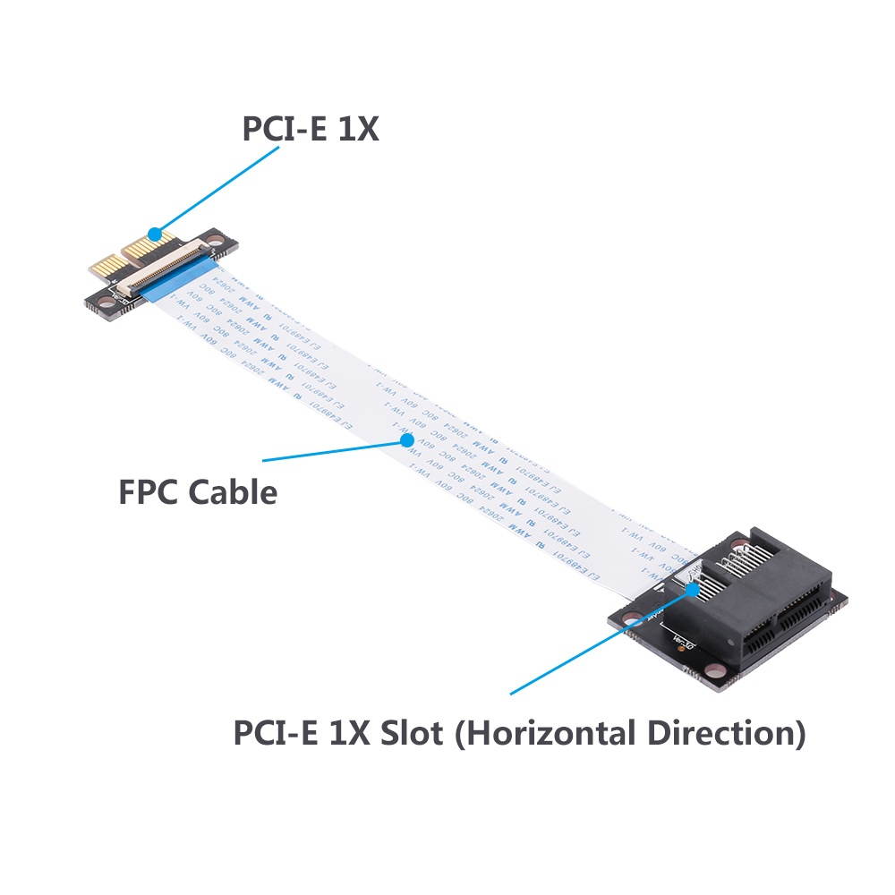 PCI-E 1X to 1X Extension Cable 36Pin Adapter Extender Flexible FPC Cable Horizonal Installation Connector