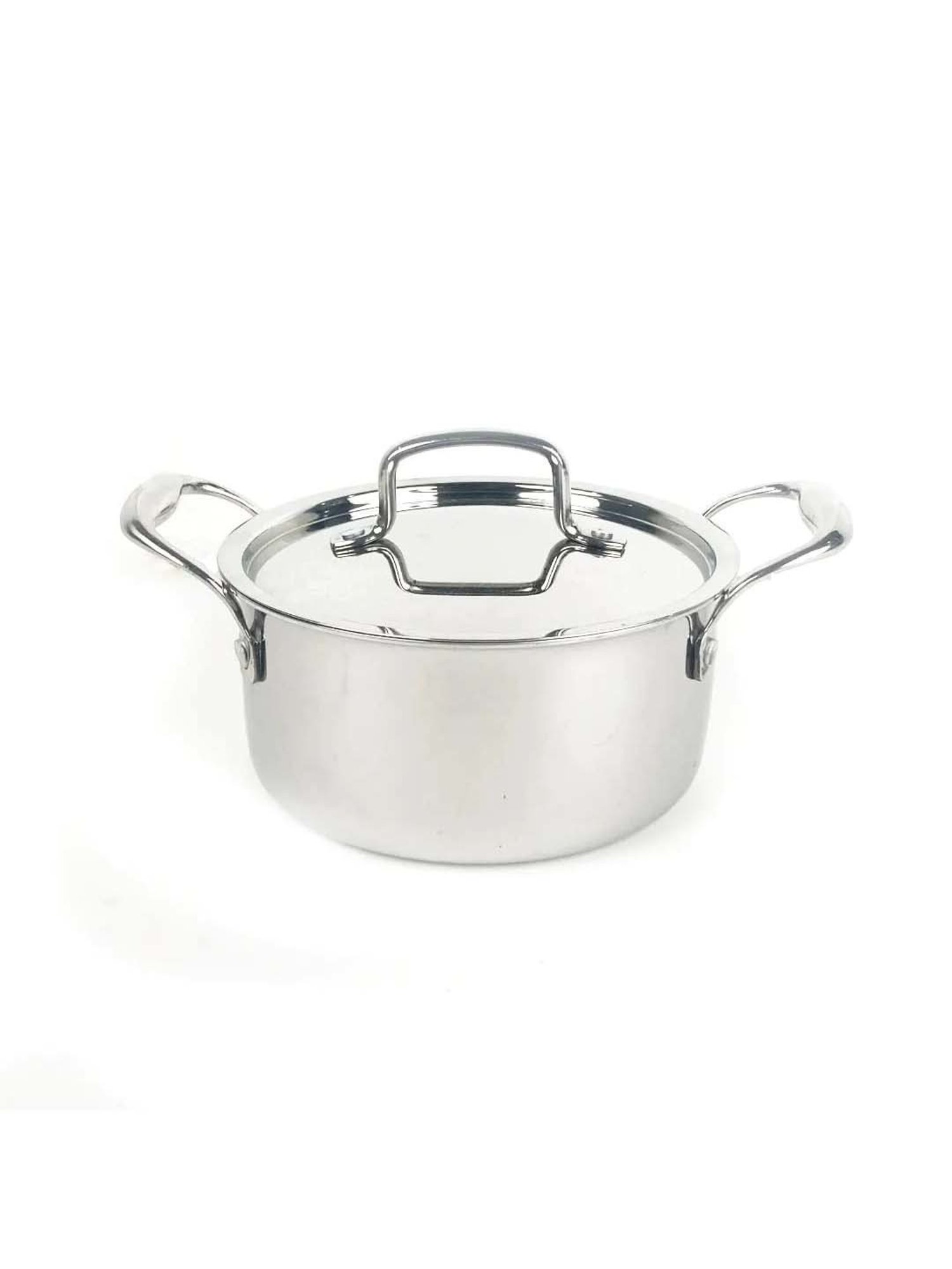 The Indus Valley Silver Stainless Steel 22 cm Induction Friendly Saucepot With Lid (3.1 L)