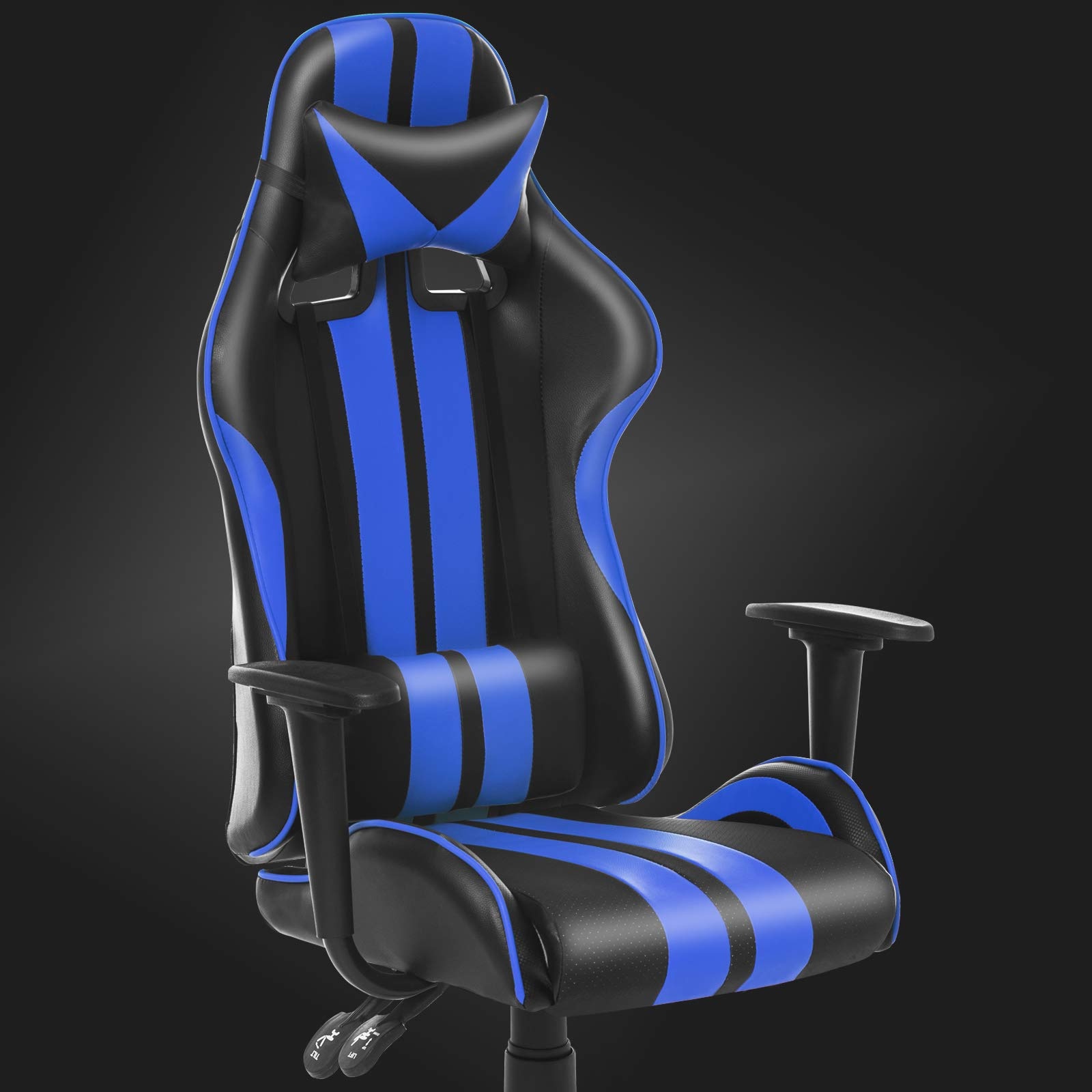 Racing Style PC Computer Chair,Video Gaming Chair,Ergonomic Office Chair for Christmas Birthday Gifts for Adults Teens(Caribic Blue)