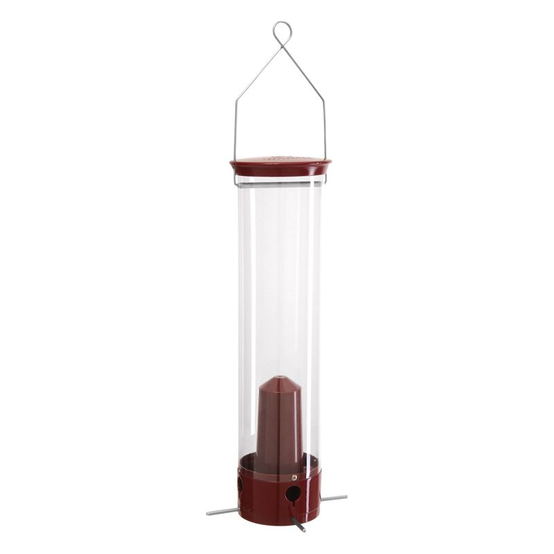 Droll Yankees Yankee Dipper Collapsing Straight Perch Squirrel Proof Bird Feeder - Red - 21"
