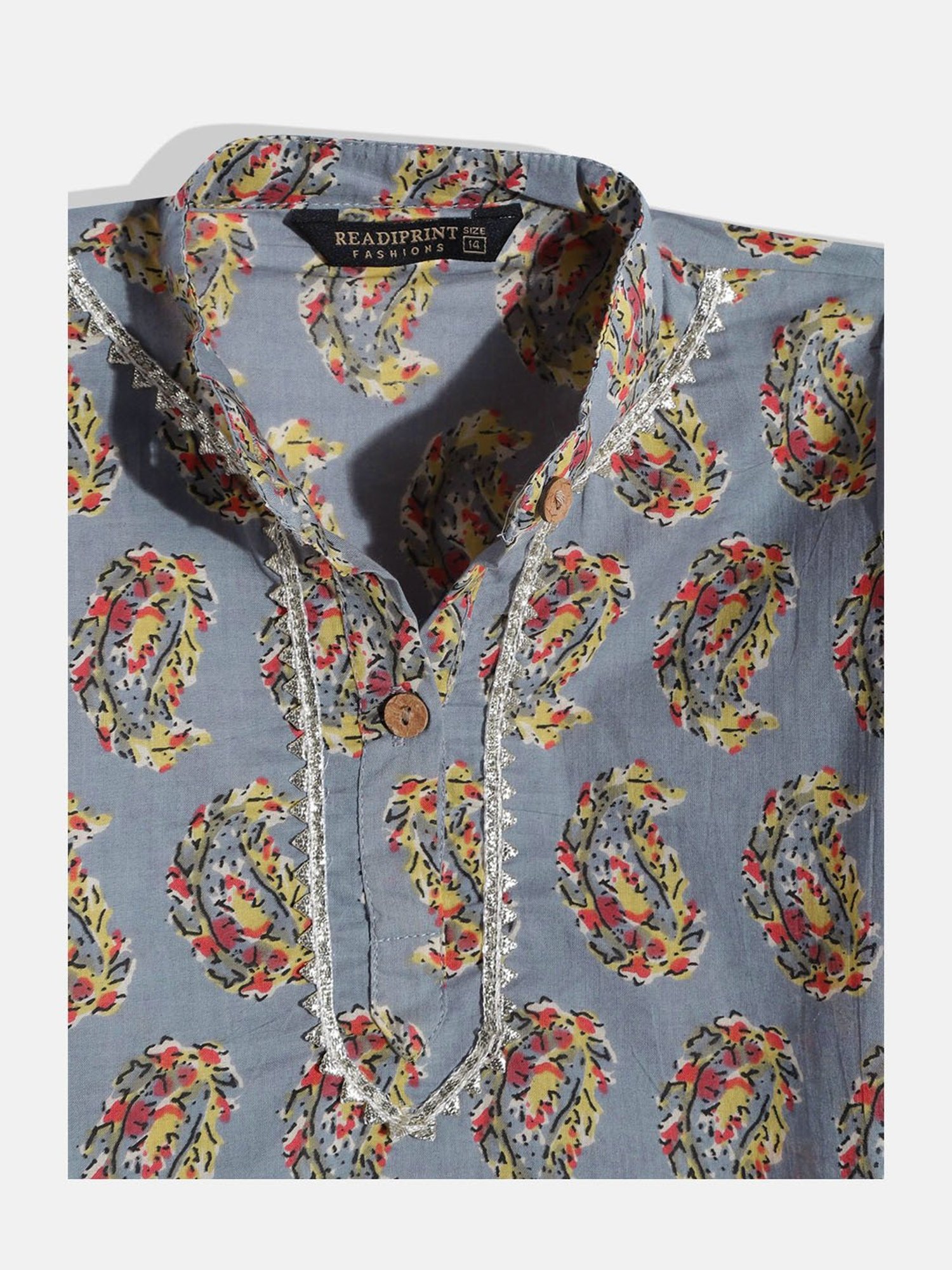 READIPRINT FASHIONS Kids Grey & White Printed Full Sleeves Kurta With Pyjamas