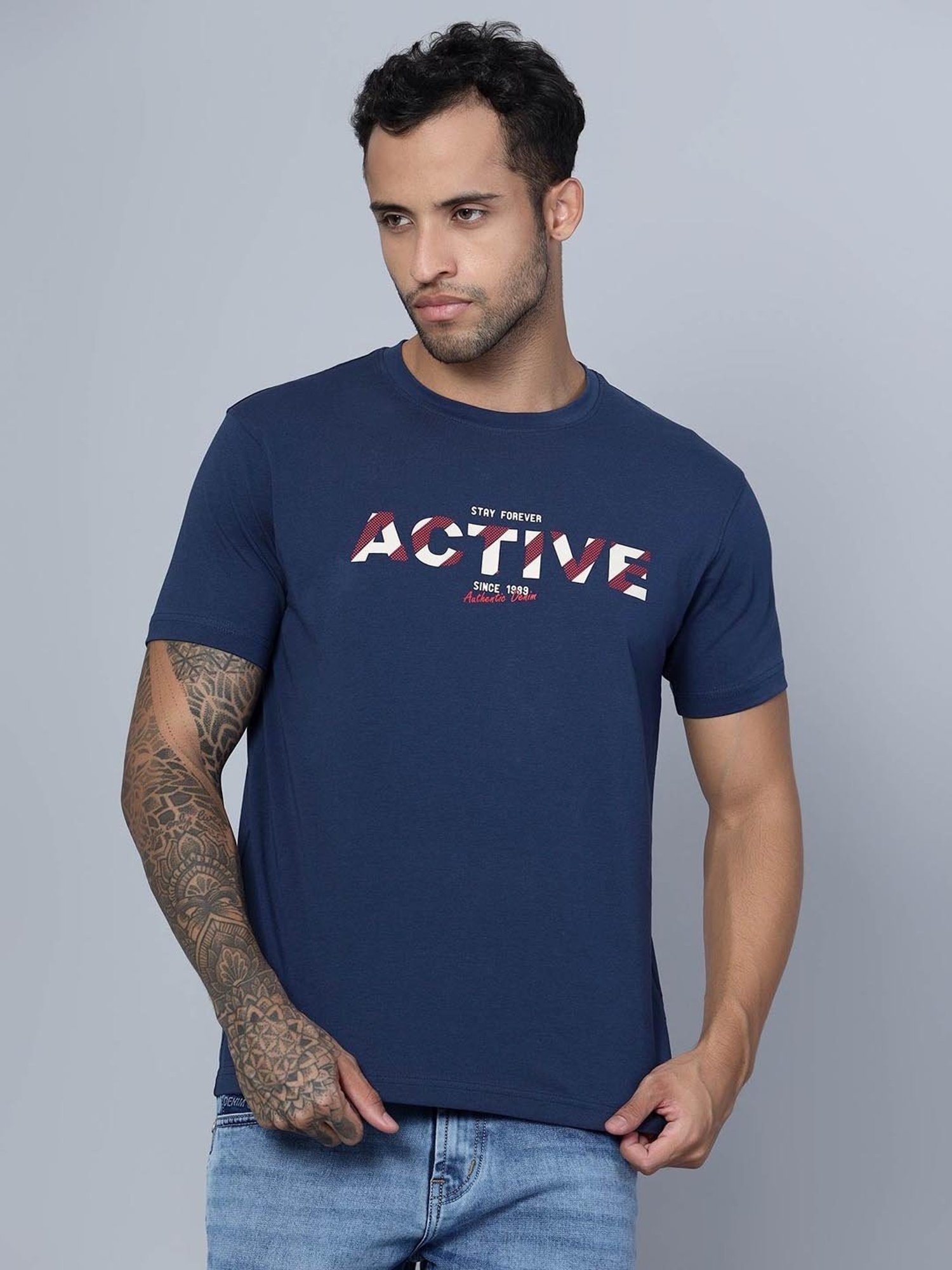 Cantabil Airforce Regular Fit Printed T-Shirt