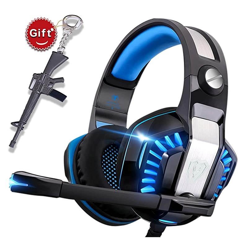 Headset for Xbox OnePS4PCLaptopTablet with MicPro Over Ear HeadphonesNoise CancelingUSB Led LightStereo Bass Surround for KidsMacSmartphones