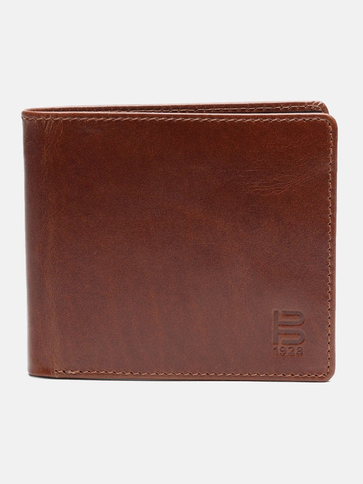 BAGATT Capua Brown & Blue Leather Bi-Fold Wallet for Men