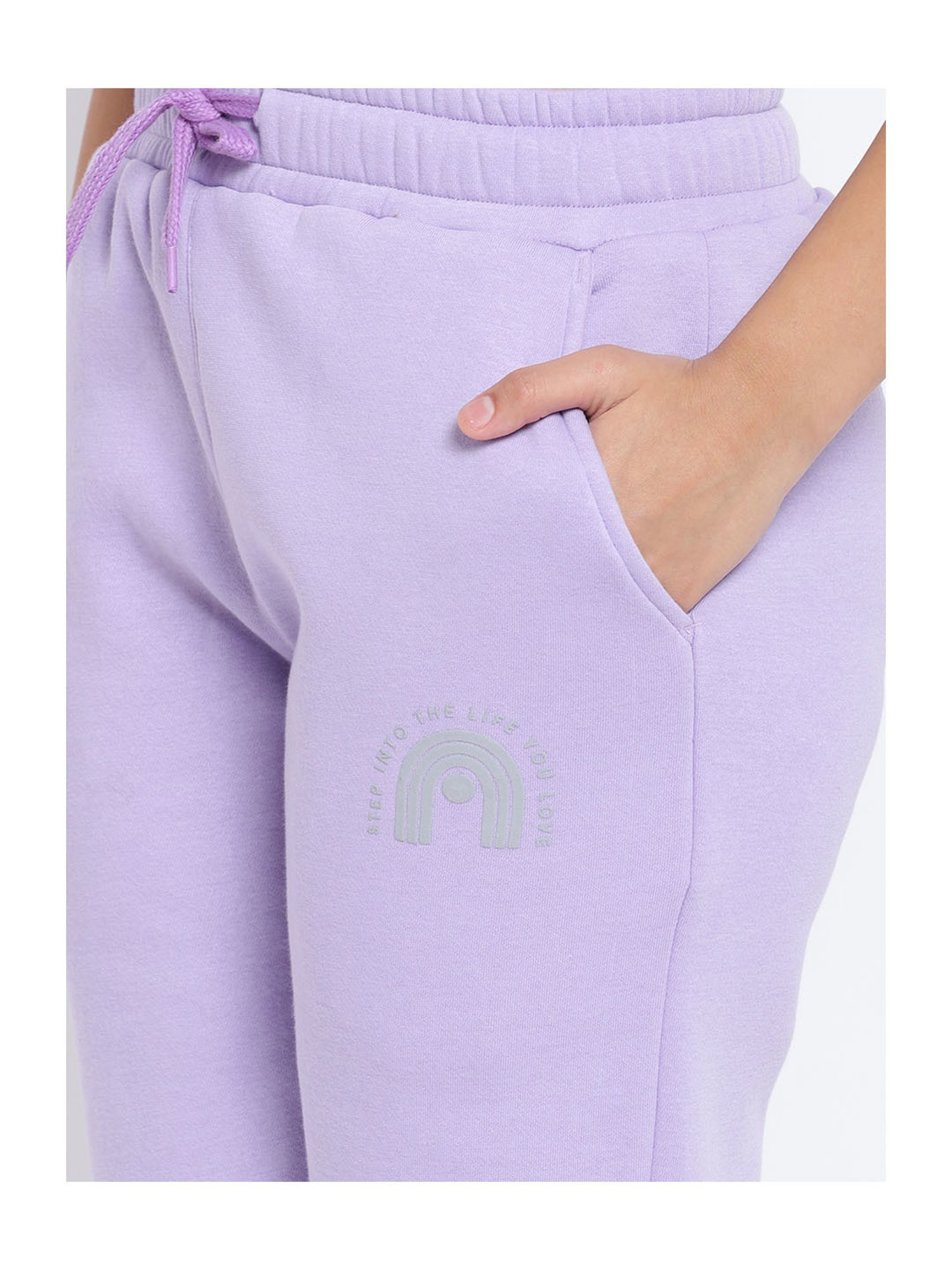 Lil Tomatoes Girls Purple Solid Trackpants