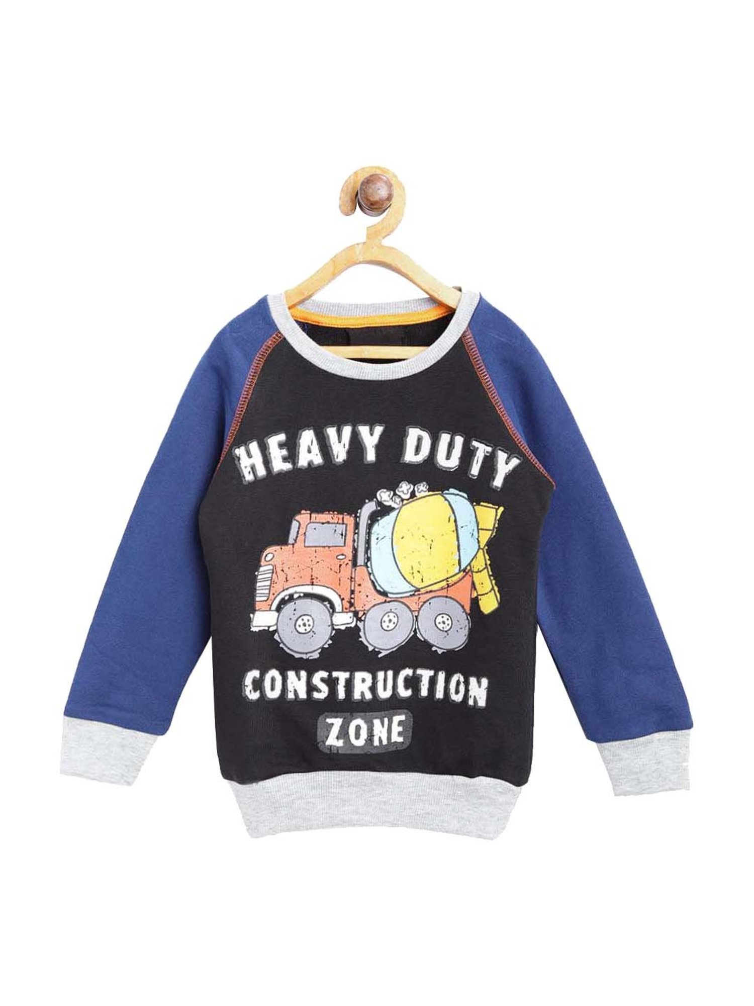 Lazy Shark Kids Black  Color Blocked  Sweatshirt