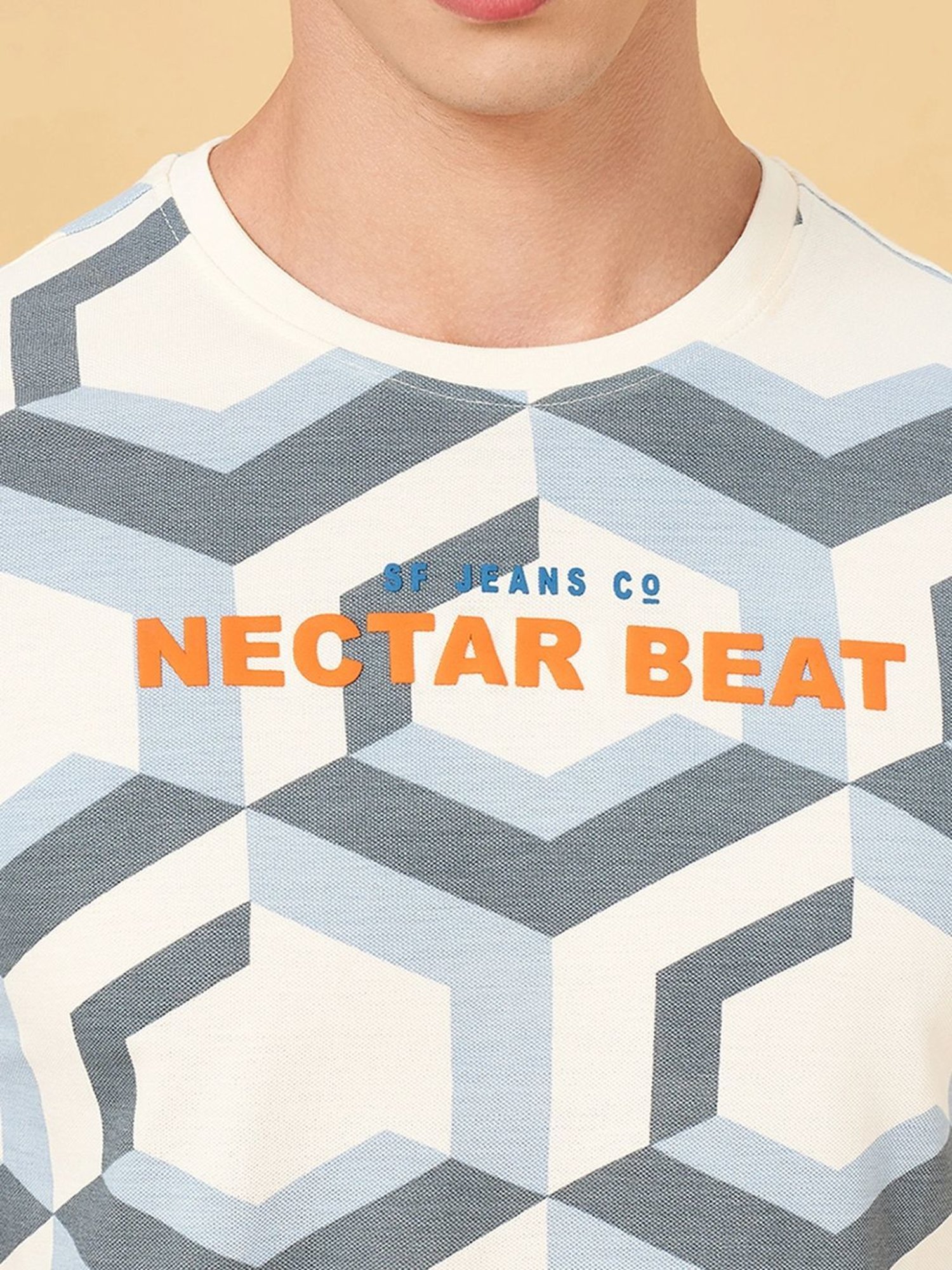 Sf Jeans By Pantaloons Marshmallow Slim Fit Printed T-Shirt