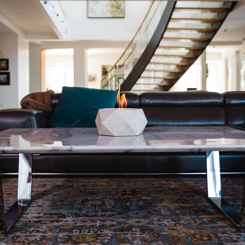 Geo Table Top Outdoor Fire Bowl - Natural - Terra Flame