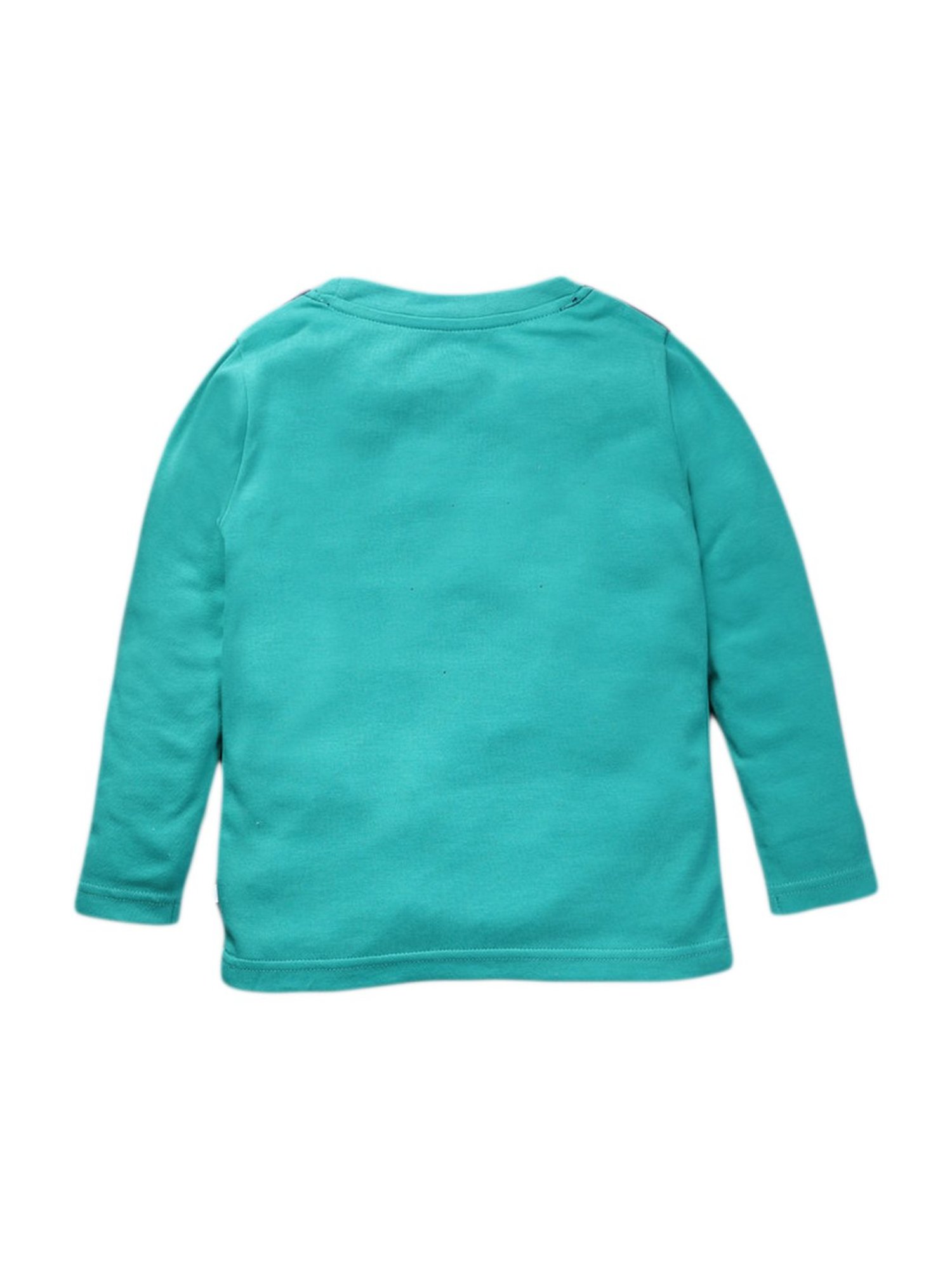 Pranava Boys Mint Green Cotton Patch Work T-Shirt