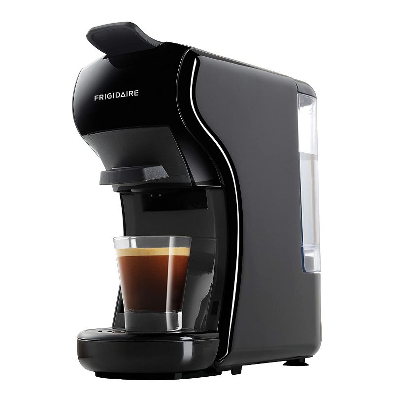 Frigidaire ECMN103 Multi Capsule Espresso and Coffee Maker with Nespresso, Dolce Gusto, and Ground Adaptors for Home Kitchen Countertop Brewing, Black