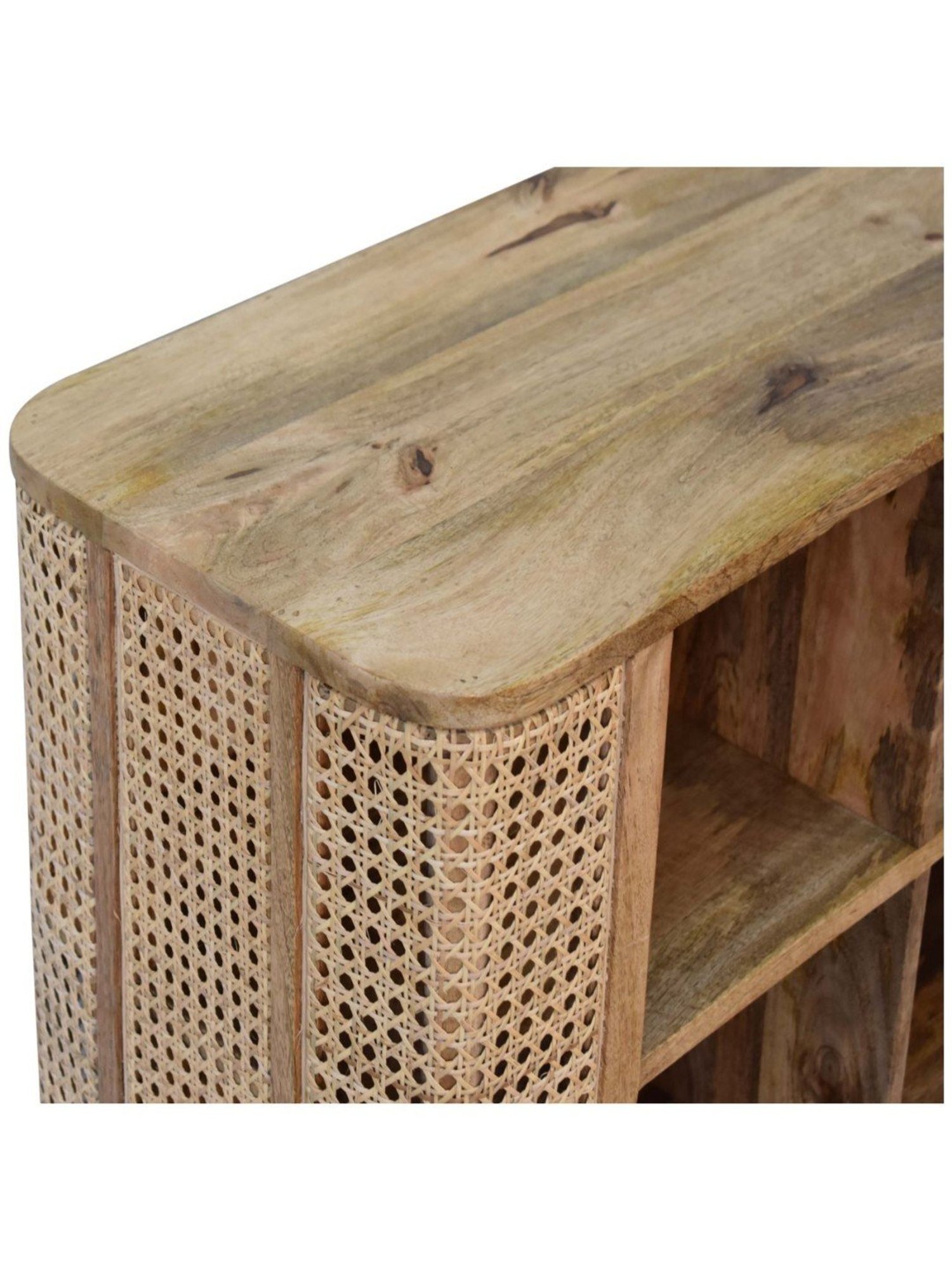 Artisan Furniture Larissa Open Double Brown Wood Cabinet