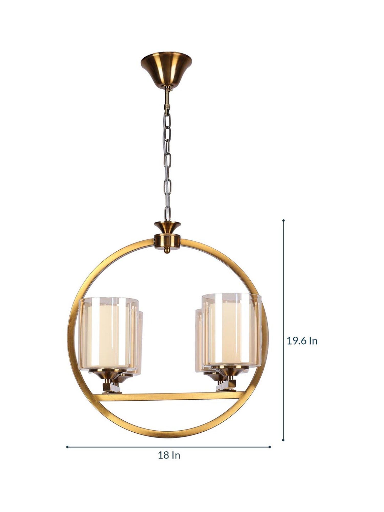 Kapoor E Illuminations Masakee Golden Metal 4-Lights Contemporary Chandelier Light - Set of 1