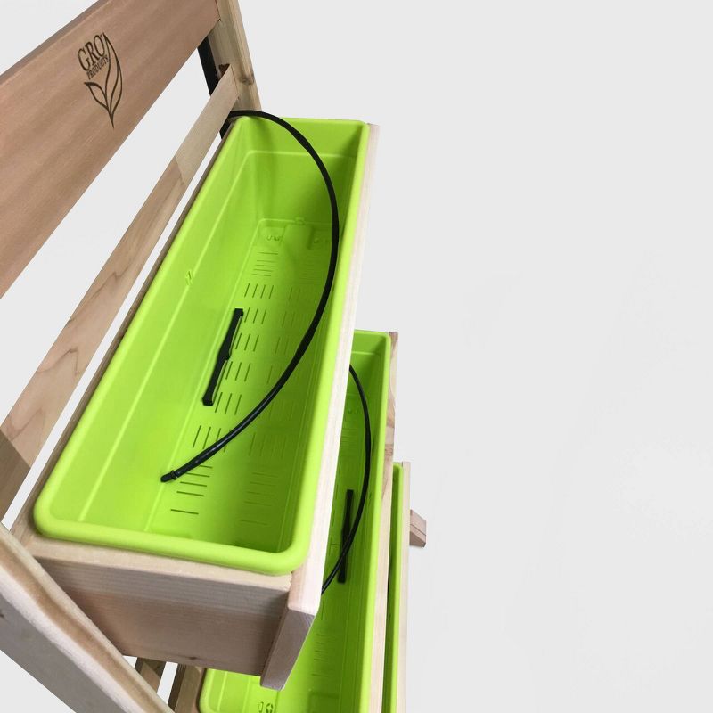 36" Rectangular Vertical Garden Planter Irrigation Slate With Casters Cedar - GRO Products